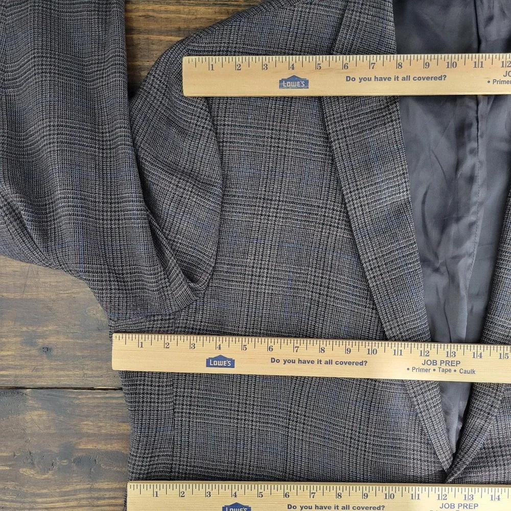 Lauren Ralph Lauren‎ Men's Sport Coat Blazer Two Button Flannel Plaid Wool 52R